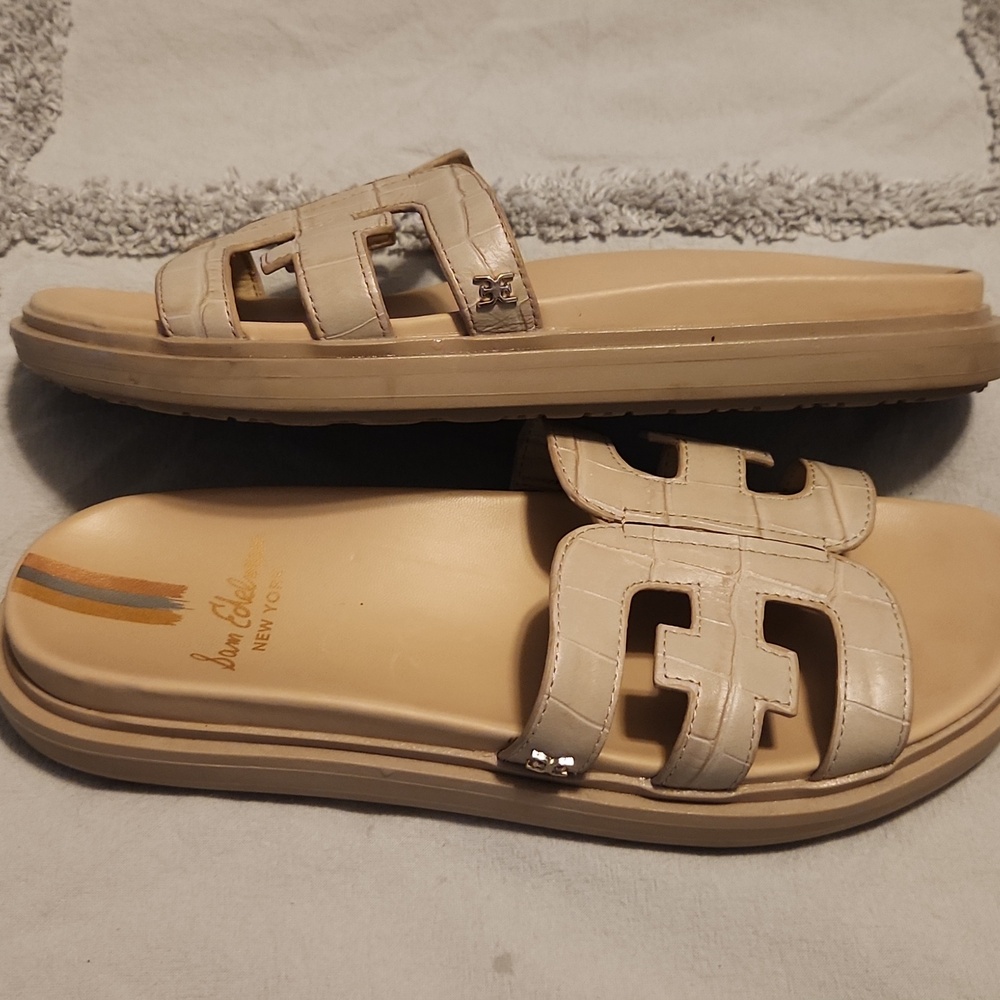 Sam Edelman Cream Slide Sandals Valeri 7.5 - Picture 4 of 5
